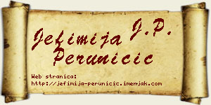 Jefimija Peruničić vizit kartica